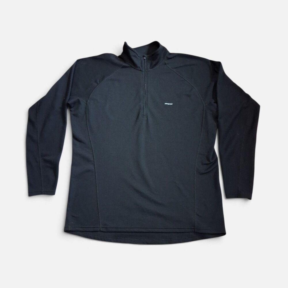Patagonia Pullover Men's Black Performance Capilene 1/4 Zip Base Layer XL